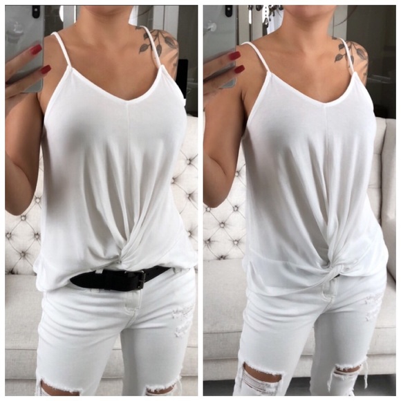 ❄️SALE❄️ Knots Black or White Modal Tanks - Picture 5 of 6
